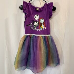 Disneys Nightmare Before Christmas Girls Dress Size 10/12 Tulle Skirt Casual Fun